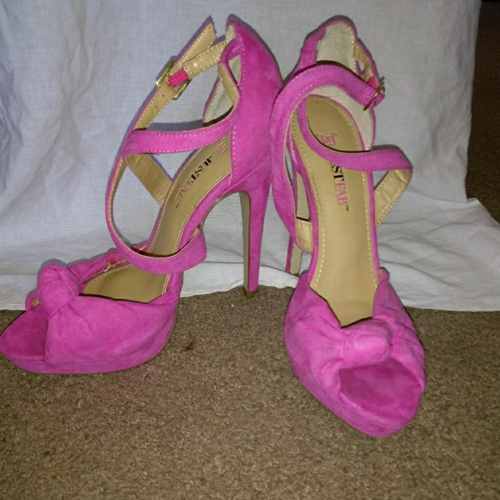 Pink heels sandals. Size 6